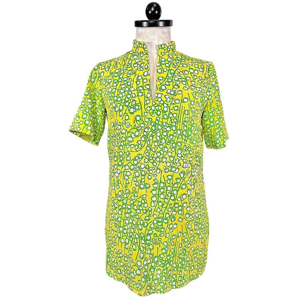 Vintage Lilly Pulitzer THE LILLY Floral Snowdrop Tunic Top Blouse